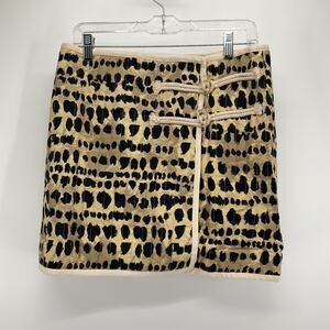 Rachel Antonoff Skirt M Leopard Print Wrap Mini Toggle Front Lined Mob Wife NEW